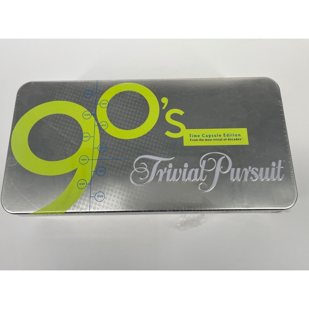 Trivial Pursuit 90s Time Capsule Edition Board Game Tin Parker Brothers Sealed
